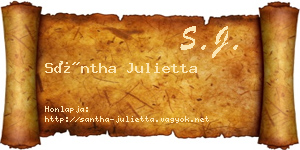 Sántha Julietta névjegykártya